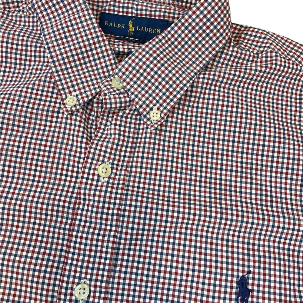 Ralph Lauren Men's Classic Fit Button-Down Shirt XL Red Blue White Gingham Check